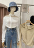 Women Stylish Long Sleeves Cowl Neck off-Shoulder Tops
